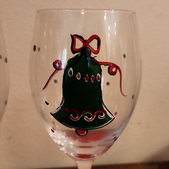 Tabla Christmas Wine Glasses Goblets - Picture 3 of 6